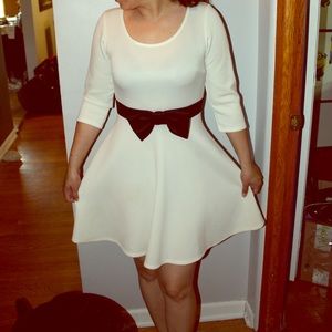Beige Sleeved Dress